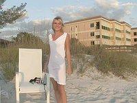 Blonde amateur college party chick flashes tits and shaved gash on beach - movie 7 - 5