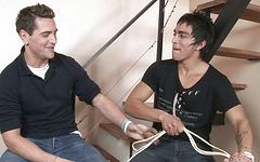 Regarde maintenant - Sexy latino twinks in bdsm-tinged three-way group sex and bondage session