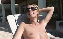 Pretty blonde party girl gets naked outdoors in public - movie 7 - 5