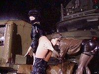 Sexy and glamorous ladies in soaking wet military themed lesbian scene - movie 4 - 4