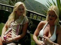 Watch Now - Lovely lesbian ladies lick each other poolside