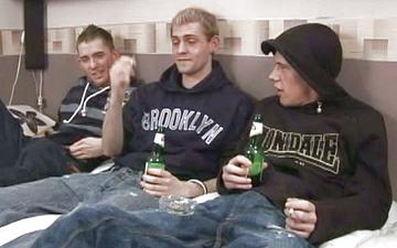 Download Three jocks in hoodies decide to fuck after watching a rousing soccer game