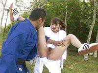 Asian karate chick gets hairy pussy fucked by her sensei - movie 3 - 4