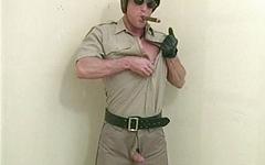 Smoking muscle cop busts a nut in uniform - movie 3 - 4