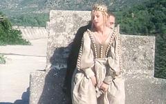 Costumed medieval performers suck and fuck outdoors on castle ramparts - movie 11 - 2