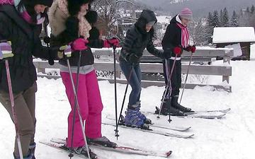 Download Betty, emylia, lily, and are on a lesbian ski vacation that's full of sex