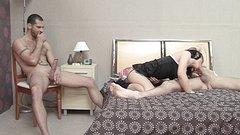 Brunette cuckolds boyfriend in double-penetration threesome - movie 5 - 2