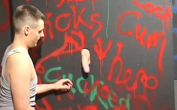 Download Cute twink sucks a cock through a glory hole in hot blowjob scene