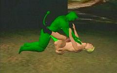 3-D computer-animated satyr fucks a man with his bright green cock - movie 3 - 3