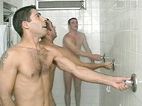 Hung jocks have a threesome in a public shower - movie 5 - 7