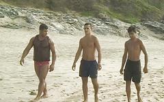 Latino hunks have a public threesome by the beach - movie 2 - 2