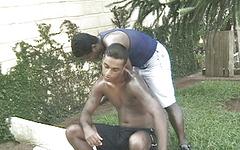 Watch Now - Black hunks fuck in the backyard