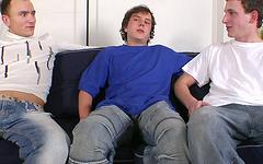 Jetzt beobachten - Shaggy nineteen-year old twink gets fucked raw in a threesome