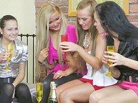 Stunning lesbian girls get together to party and have sex with each other - movie 1 - 3