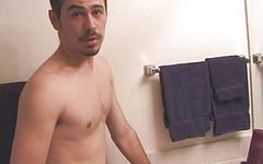 Latino hipster with hairy bush jacks in the bathroom - movie 2 - 7