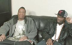 Watch Now - Thugs with big black cocks fuck each other on the sofa