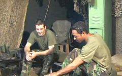 Jetzt beobachten - Interracial military jocks fuck each in their tent