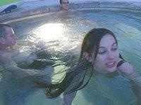 A group thing in the hot tub starts up with a redhead and a brunette - movie 5 - 3