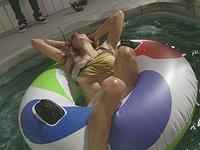 A group thing in the hot tub starts up with a redhead and a brunette - movie 5 - 6