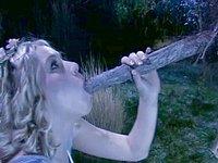 Katie Morgan sucks on a magical tree dildo and it jizzes on her face. - movie 5 - 3