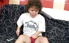 We catch a midget with her hand in her pants and give her a dick to fuck join background