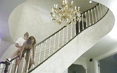 Slutty 18-year old blonde gets fucked up the ass on the stairs - movie 4 - 7