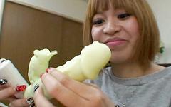 Japanese girl plays with a whole bunch of sex toys and shows them to you - movie 1 - 6