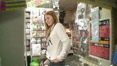 Asian hottie does a strip tease and gets off in a public store - movie 1 - 7