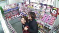 18-year old Asian chick gives head and gets a creampie in a public store - movie 3 - 2