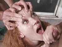 Slutty redhead gets double fucked and eats cum - movie 4 - 7