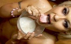 Cindy Crawford Drinks Bowl of Cum - movie 1 - 6