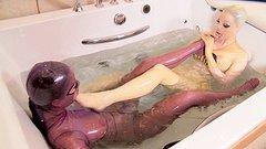 Black Angelica and Lucy Latex Take A Sexy Bath - movie 2 - 6