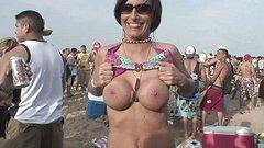 MILF gets in on Spring Break party action by flashing her big tits - movie 5 - 7