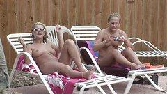 Blonde coeds bunk naked in a cabana and bond between boobies - movie 6 - 4