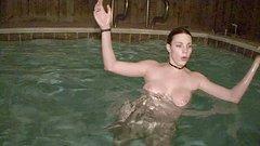 Brunette party girl gets her bikini nabbed while skinny dipping - movie 3 - 2