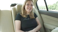 curvy blonde hottie sucks a dildo in the back of a car - movie 7 - 2