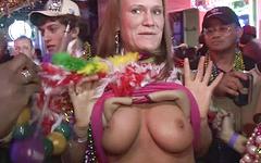 Mardi Gras gets wild women making out and flashing tits and ass - movie 1 - 4