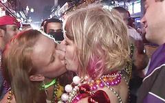 Mardi Gras gets wild women making out and flashing tits and ass - movie 1 - 6