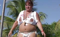 Watch Now - Wet t-shirt contest featuring bbw big breasts and nipple art