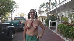 topless women wear nothing but body paint to cover their tits in public - movie 2 - 3