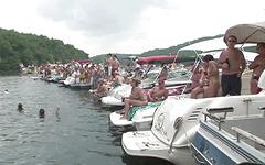 Girl-on-girl make-out session gets the pontoon party going - movie 1 - 7