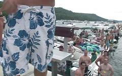 Topless bikini dancing at the pontoon party gets 4 girls hot - movie 2 - 7