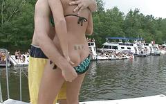 Party on the lake gets girls stripping each other and more - movie 6 - 7