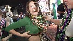 Beads and boobs all along Bourbon Street bash - movie 3 - 5