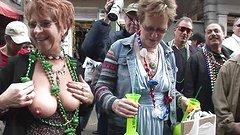 Grannies and MILFs show off their tatas at Mardi Gras - movie 5 - 4