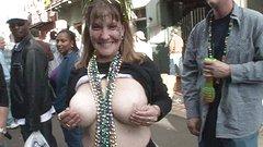 Grannies and MILFs show off their tatas at Mardi Gras - movie 5 - 6