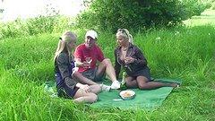 Picnic threesome with piss and cum facials - movie 3 - 2