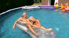 Pool party becomes a threesome orgy fest - movie 1 - 2