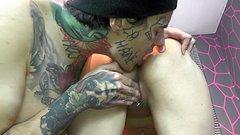 Julia Pink fucks freaky tattooed guy for a mouthful of cum to swallow - movie 3 - 3