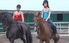 two Dutch hotties go riding topless - movie 4 - 2